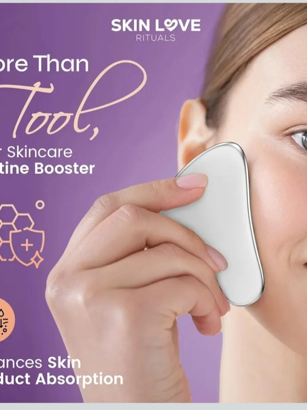Stainless Steel Gua Sha Facial Tool - Silver